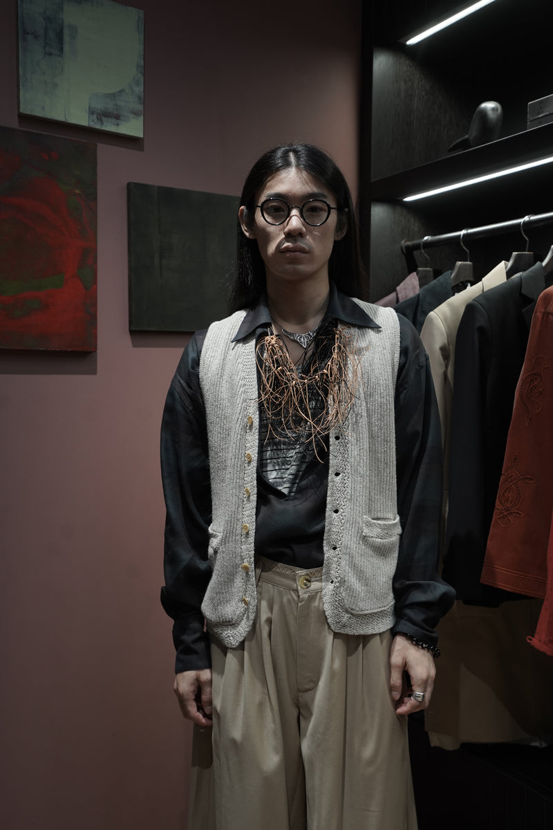 トップス tai tashi Knit vest トップス tai tashi Knit vest BORDER MESH KNIT VEST | YOKE