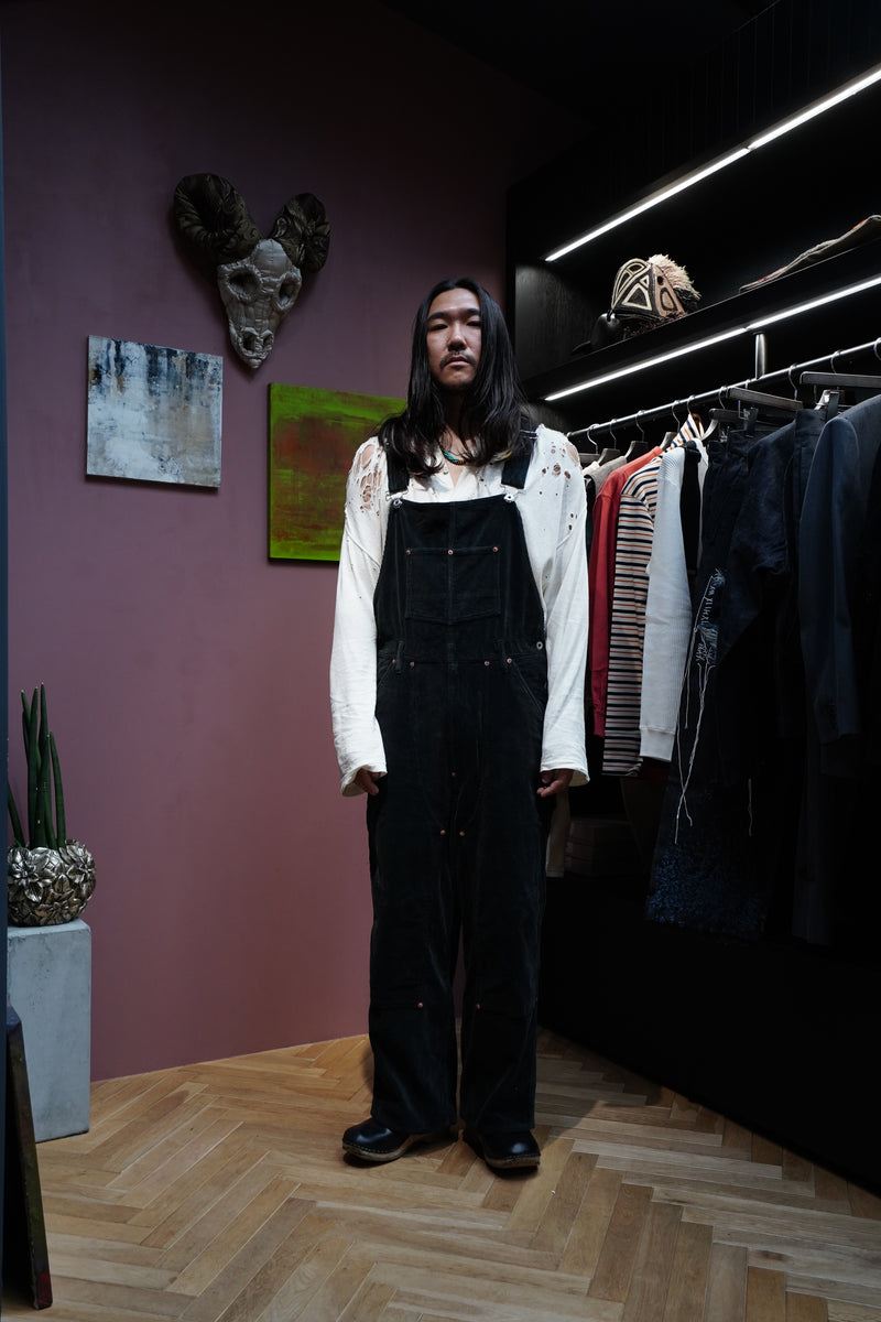 SUGARHILL(シュガーヒル)のCOURDUROY OVERALLS(BLACK