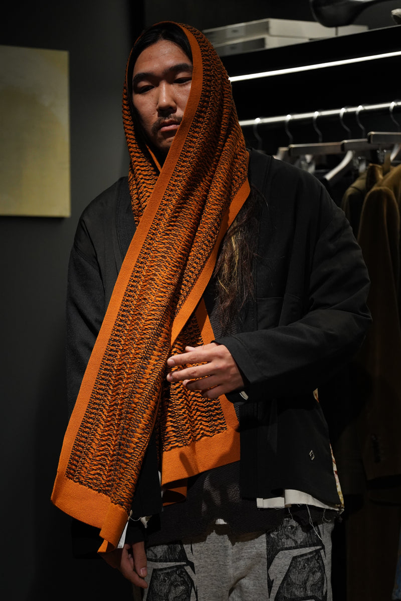 WAVE SCARF (ORANGE/NAVY)