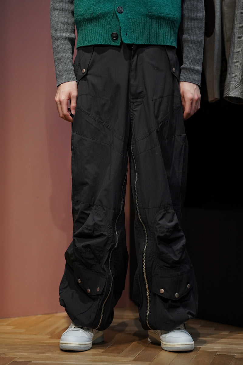 SUGARHILL(シュガーヒル)のPARACHUTE NYLON TROUSERS(BLACK)(ナイロン