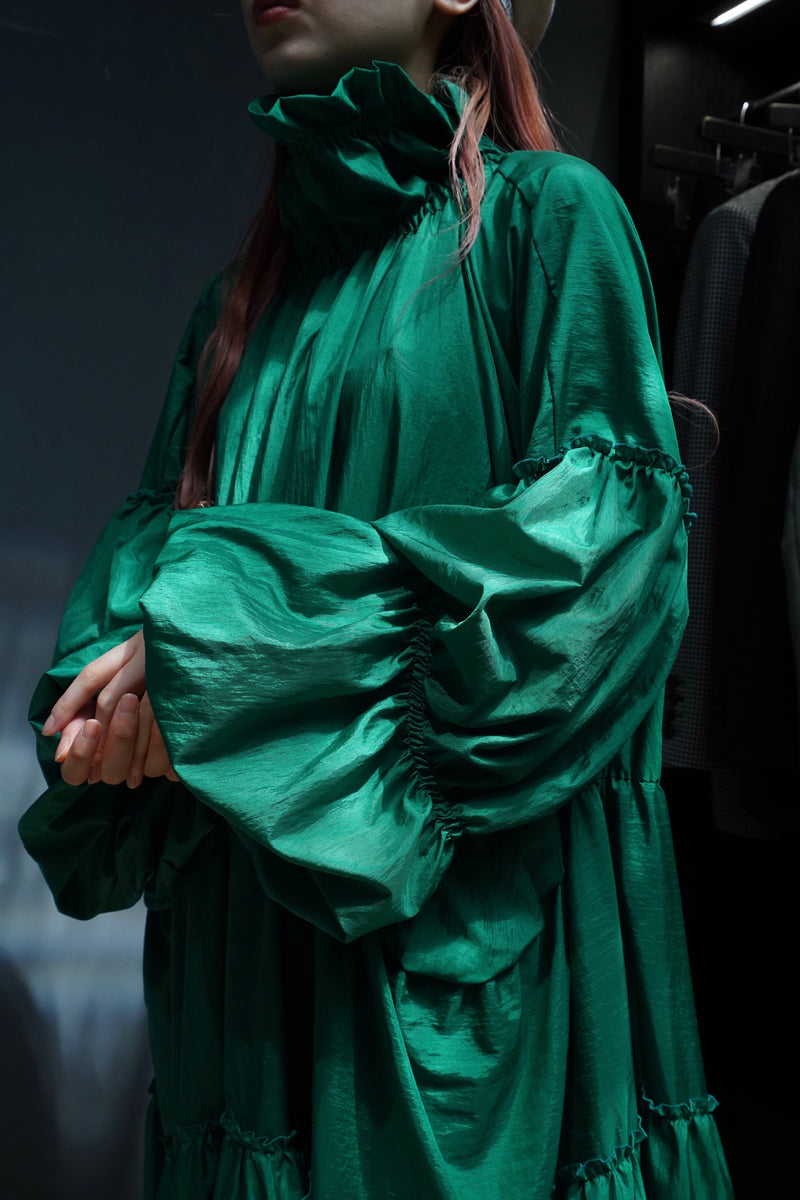 HOUGA(ホウガ)のkiki dress(green)(ワンピース)の通販 CEDARWOODオンラインショップ – CEDARWOOD