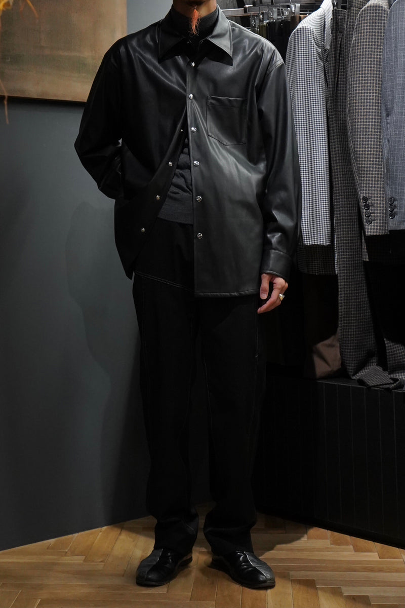 Allege.(アレッジ)のSynthetic Leather Shirt(BLACK)(シャツ)の通販 