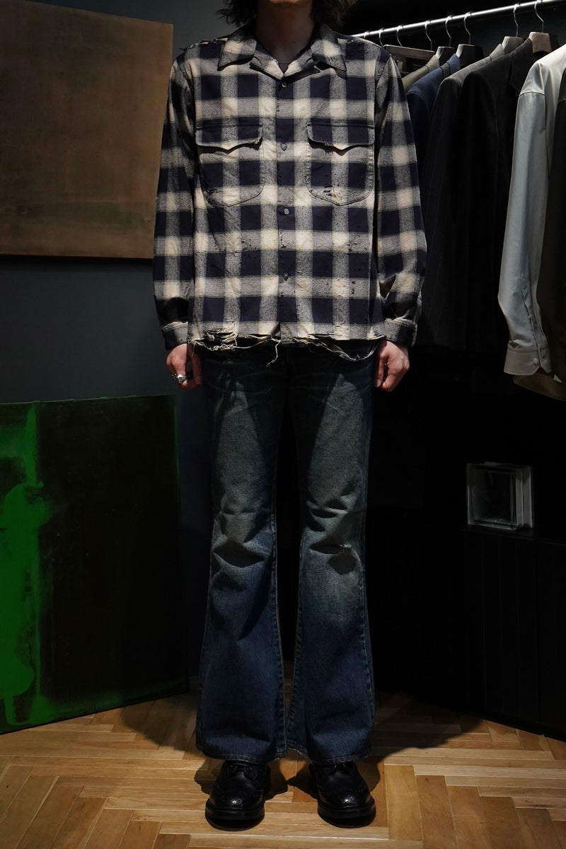 SUGARHILL（シュガーヒル）のOMBRE CRASHED SHIRT(NAVY)(シャツ)の通販