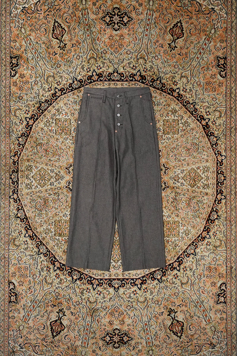 Sugarhill's HERRINGBONE Wide Trousers (Gray Herringbone) (Pants