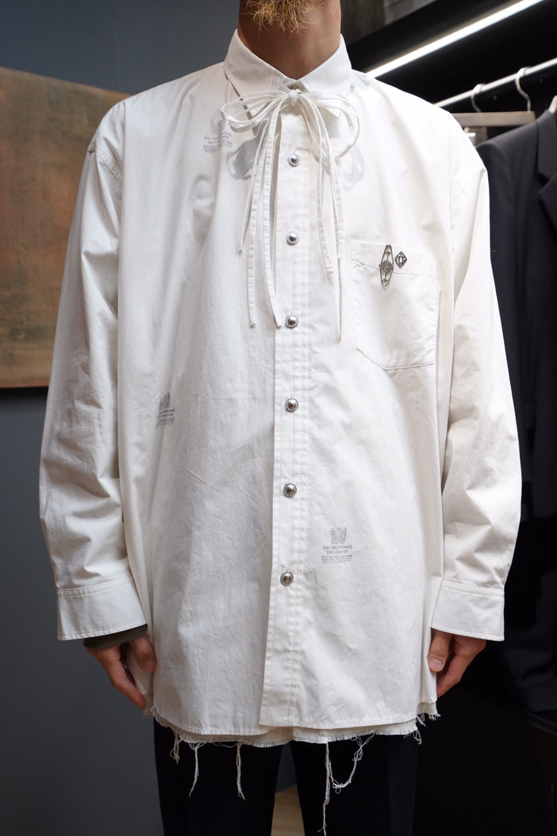 Children of the discordanceのOVERSIZED STAMPED SHIRT(WHITE)(シャツ