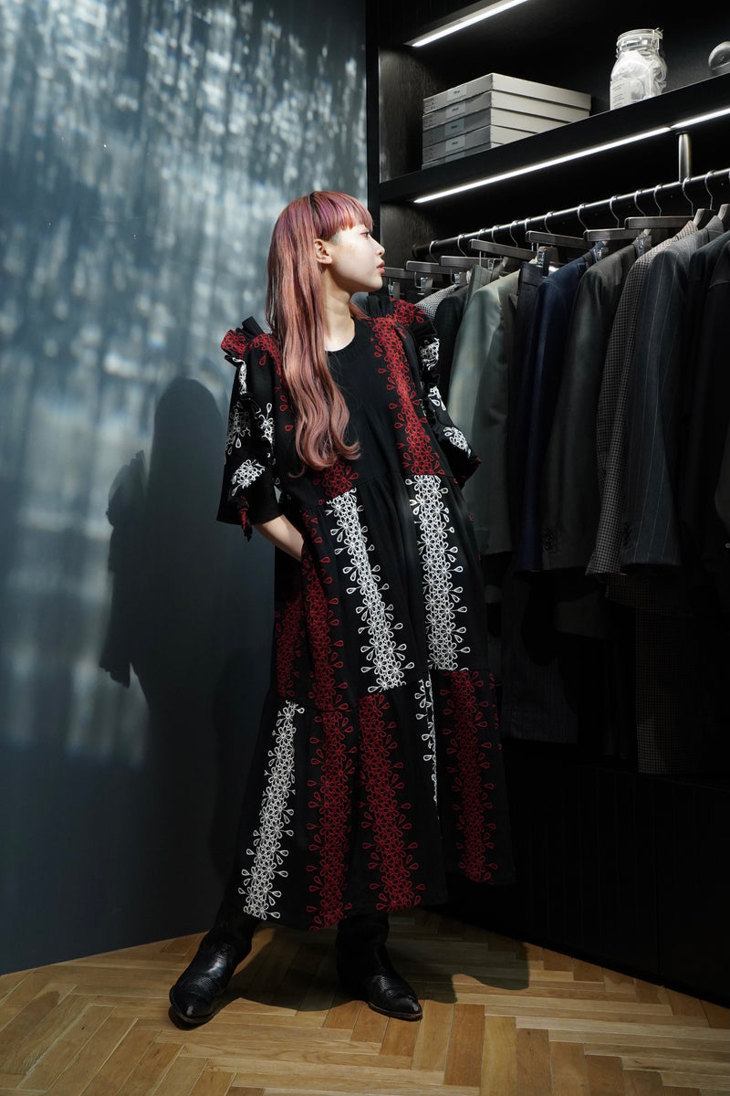 お値下げHOUGA ワンピース 黒 ブラック HOUGA(ホウガ)のfortune dress 