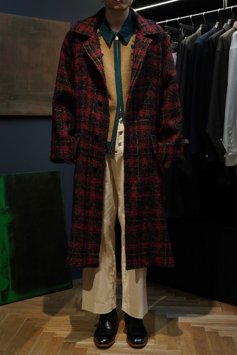 Nicholas Daley (Nicholas Daily) Big Mac Coat (Red/Chocolate CHECK