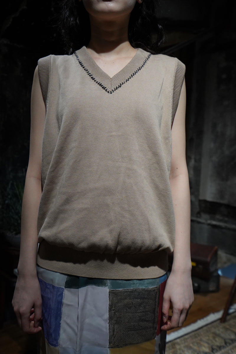 Allege.(アレッジ)のHand Stitch Knit Vest(BEIGE)(ベスト)の通販