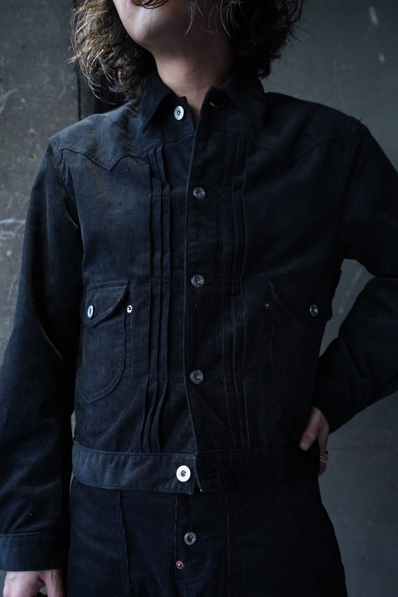 SUGARHILL(シュガーヒル)のCORDUROY DENIM JACKET(BLACK)(ジャケット