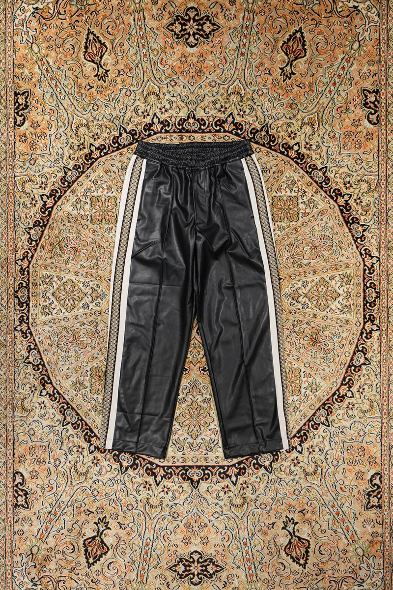 SASQUATCHFABRIX. Synthetic Leather Track Pants (Black