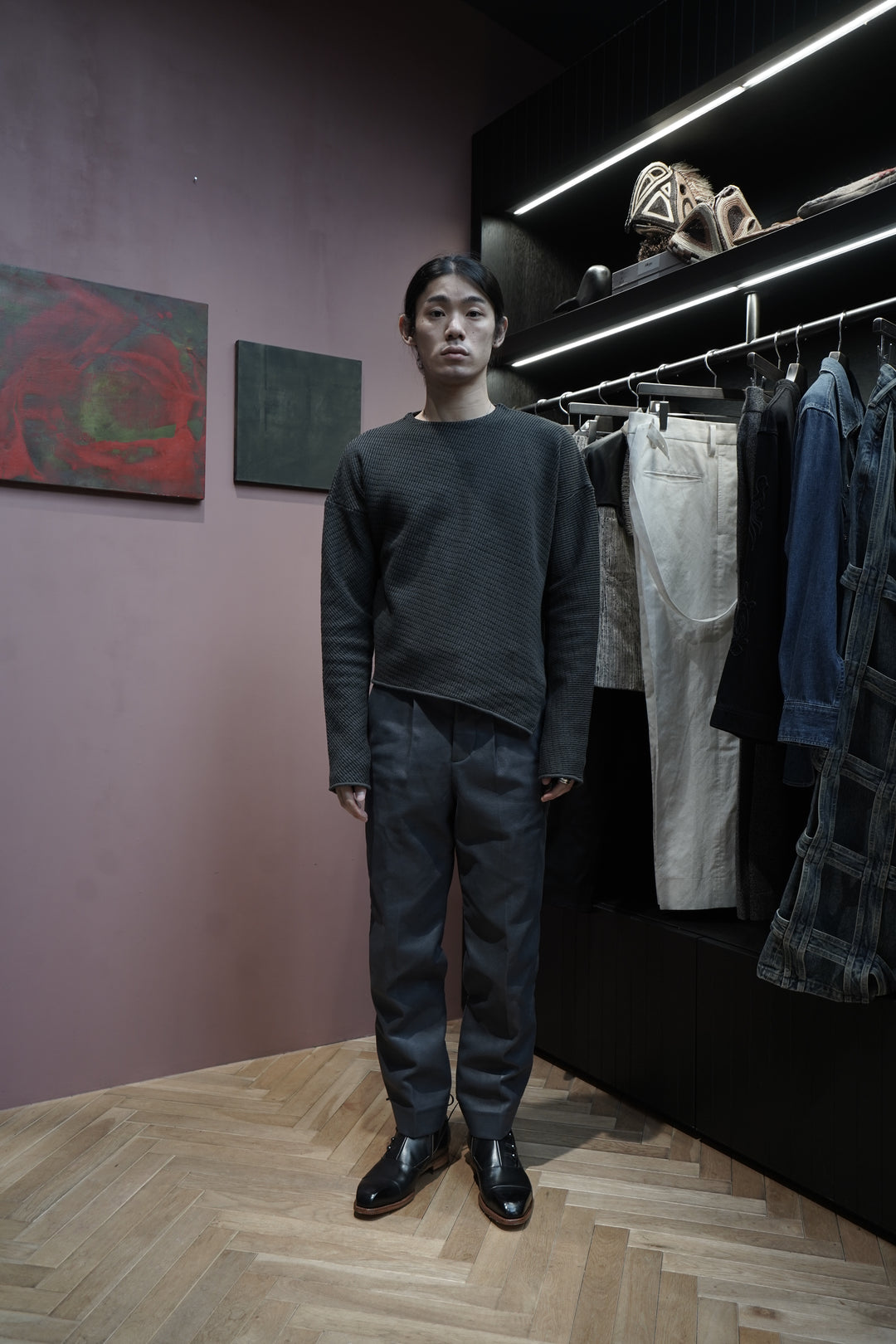 Omar Afridi(オマールアフリディ)25AWのSLANTED CREWNECK JUMPER(DK