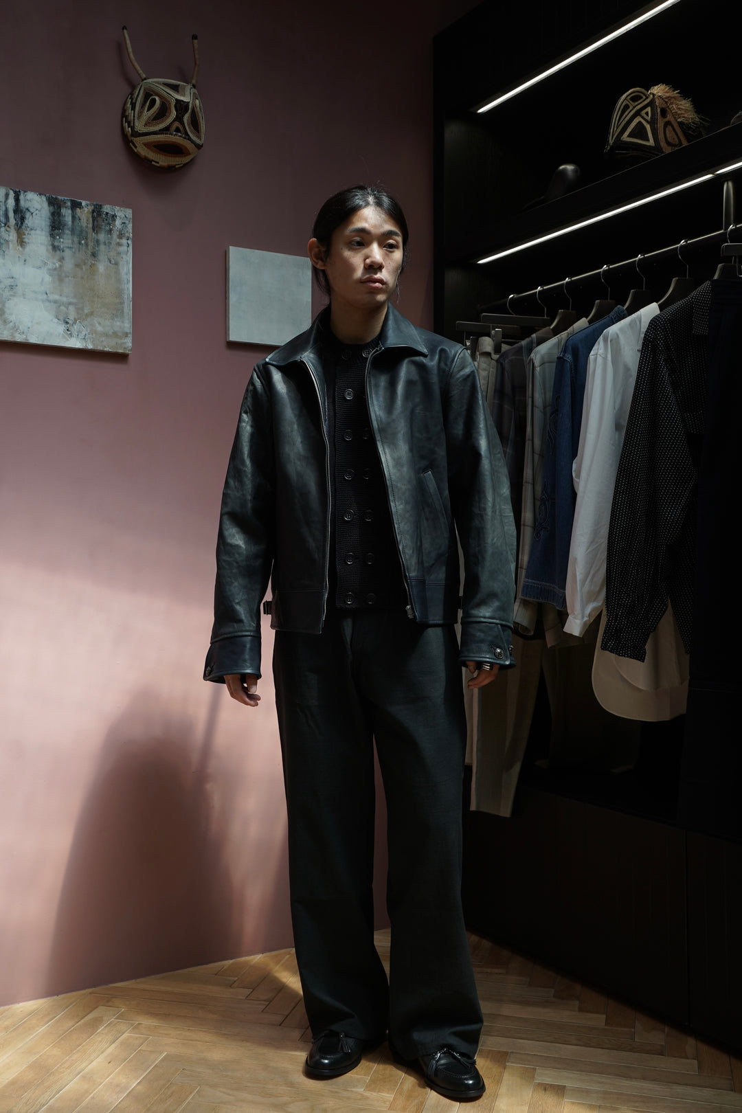 Taiga Takahashi(タイガタカハシ)のCOSSACK LEATHER JACKET(AI DYED