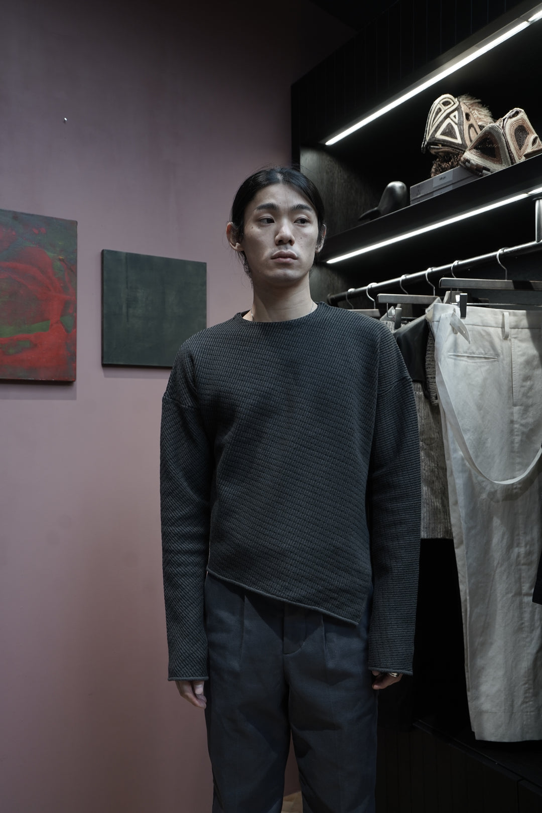 Omar Afridi(オマールアフリディ)25AWのSLANTED CREWNECK JUMPER