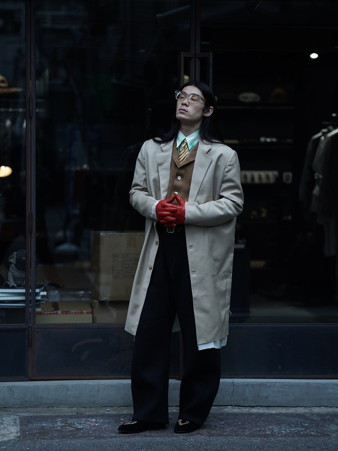 Omar Afridi(オマールアフリディ)25AWのCURVED GLOVES(RED)(グローブ