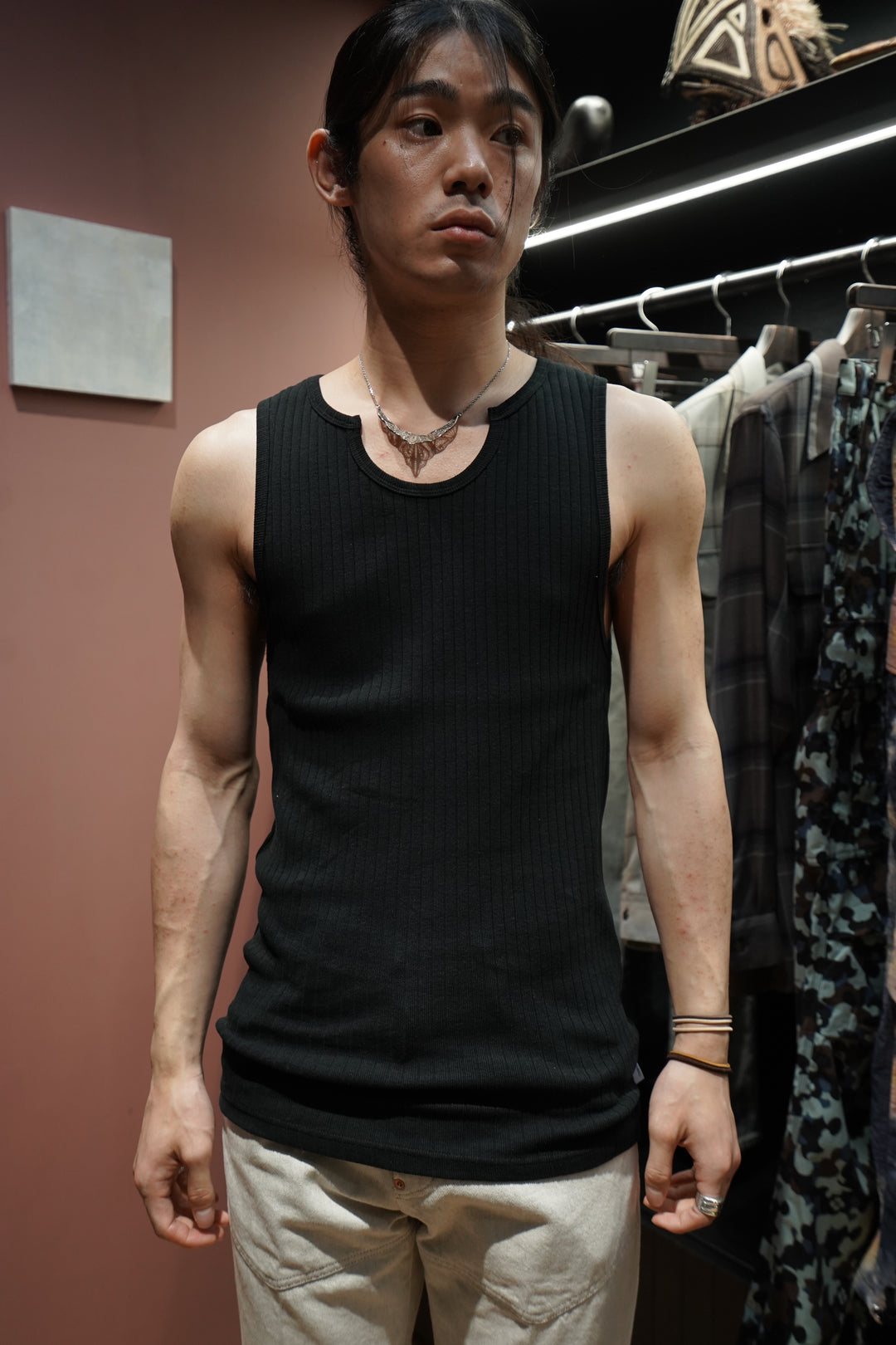 SUGARHILL(シュガーヒル)2025MIDSのRIB TANKTOP(BLACK)(タンクトップ