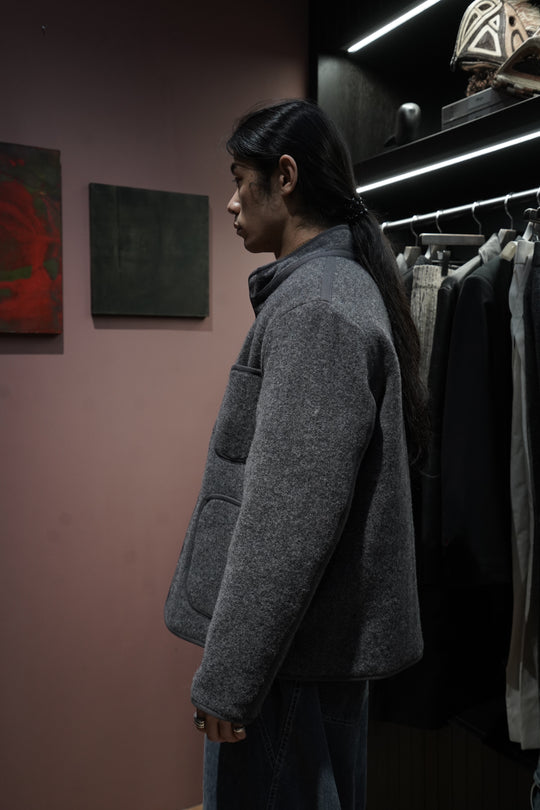 ジャケット・アウター taiga takahashi linen coat Taiga Takahashi(タイガタカハシ)のQUILT LINING BLANKET JACKET(GRAY