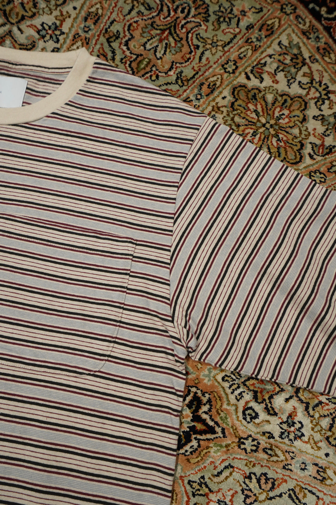 SUGARHILL(シュガーヒル)のSTRIPE LONG SLEEVE TEE(WINE STRIPE