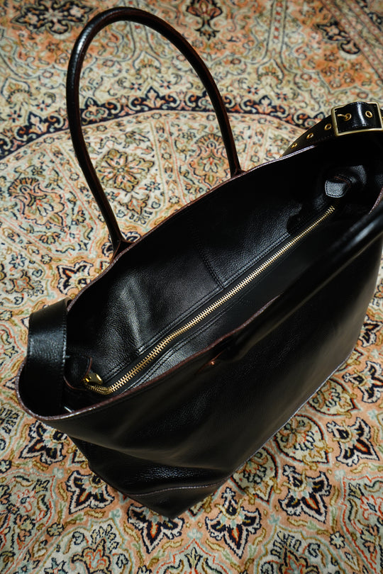 SUGARHILL(シュガーヒル) 25AWのLEATHER TOTE BAG(BLACK SHRINK