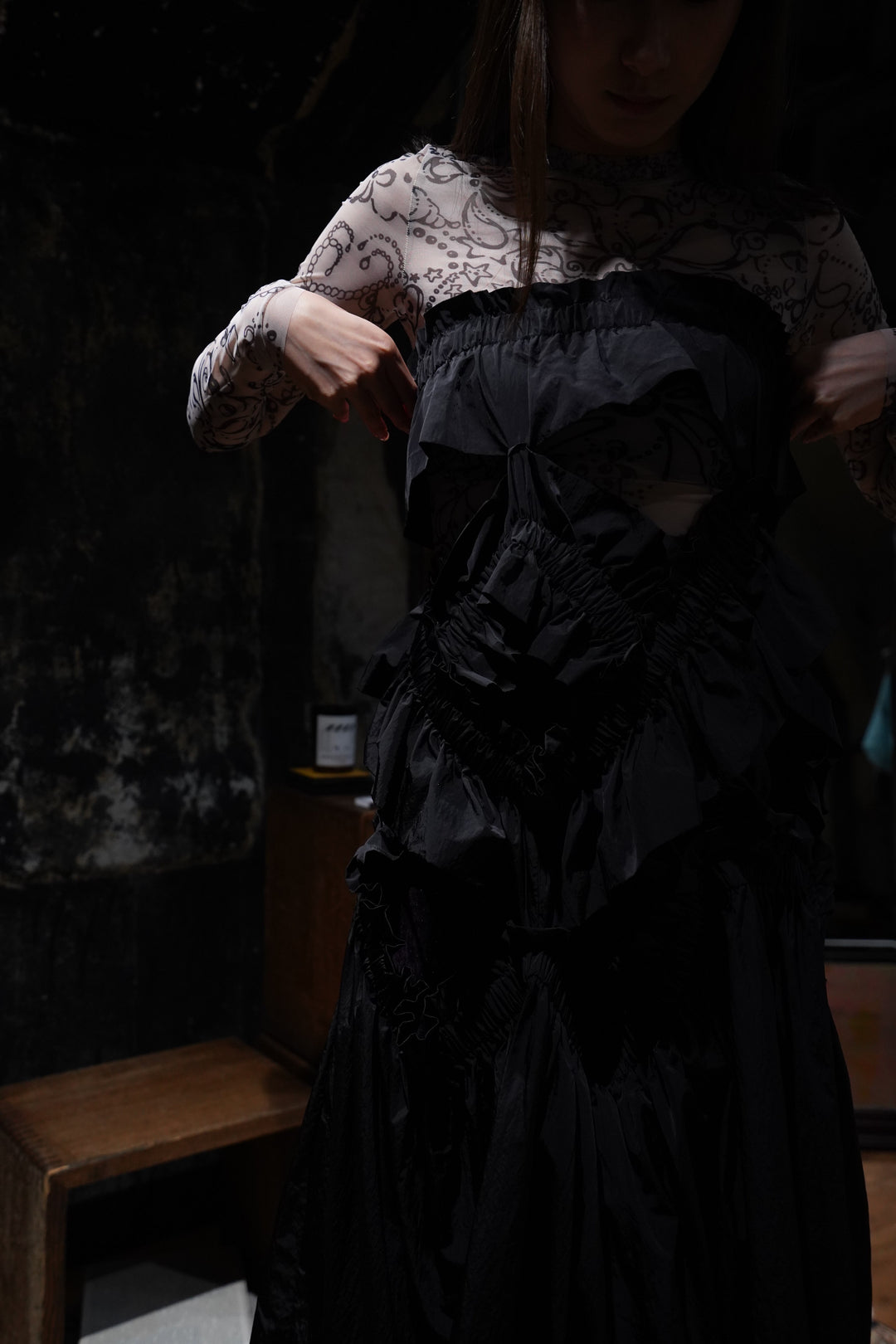 HOUGA(ホウガ)のkiki frill dress(black)(スカート)の通販 | CEDARWOOD