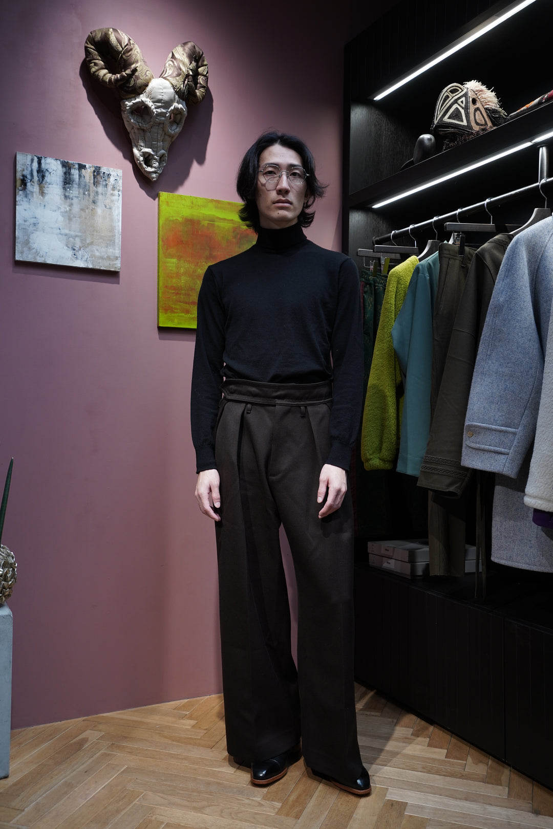 Omar Afridi(オマールアフリディ) のREICH PLEATED TROUSERS(TOBACCO
