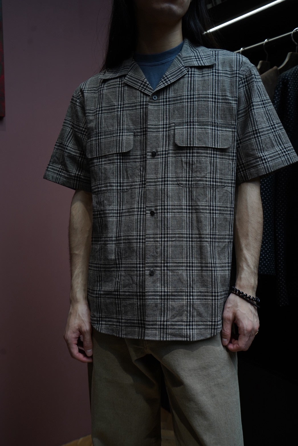 SUGARHILL(シュガーヒル)26HSのLINEN OPEN-COLLAR HALF SLEEVE SHIRT