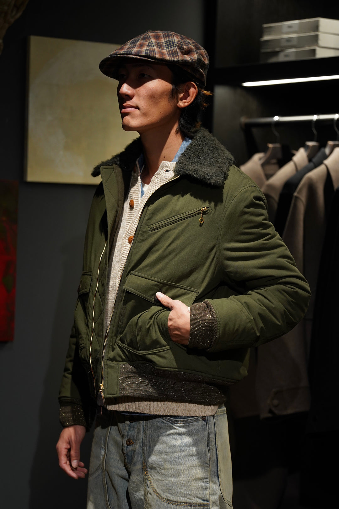 steaf （スティーフ） ジャケット STEAF(スティーフ)のGLEAM FLIGHT JACKET(EARTH GREEN)(ジャケット)の