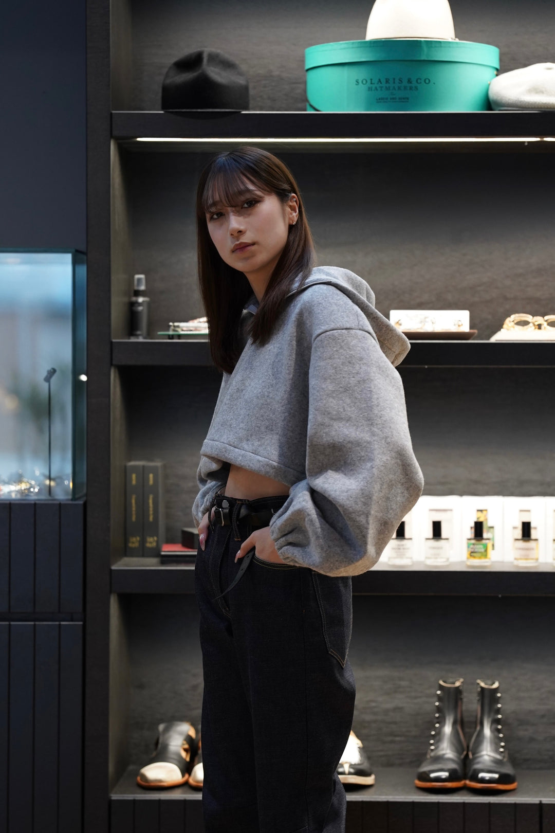 小物 Allege Knit Foodie Allege.(アレッジ)のWool Foodie(GREY)(フーディー)の通販