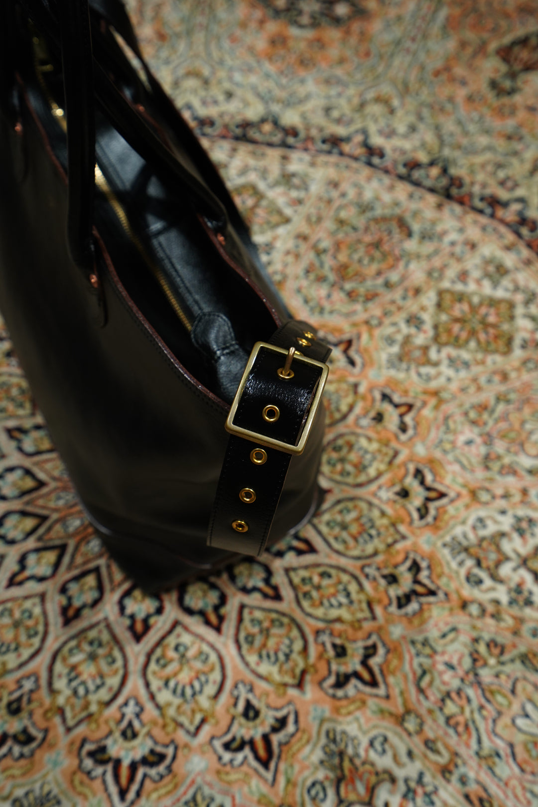 バッグ SUGARHILL LEATHER TOTE BAG SUGARHILL(シュガーヒル) 25AWのLEATHER TOTE BAG(BLACK SHRINK
