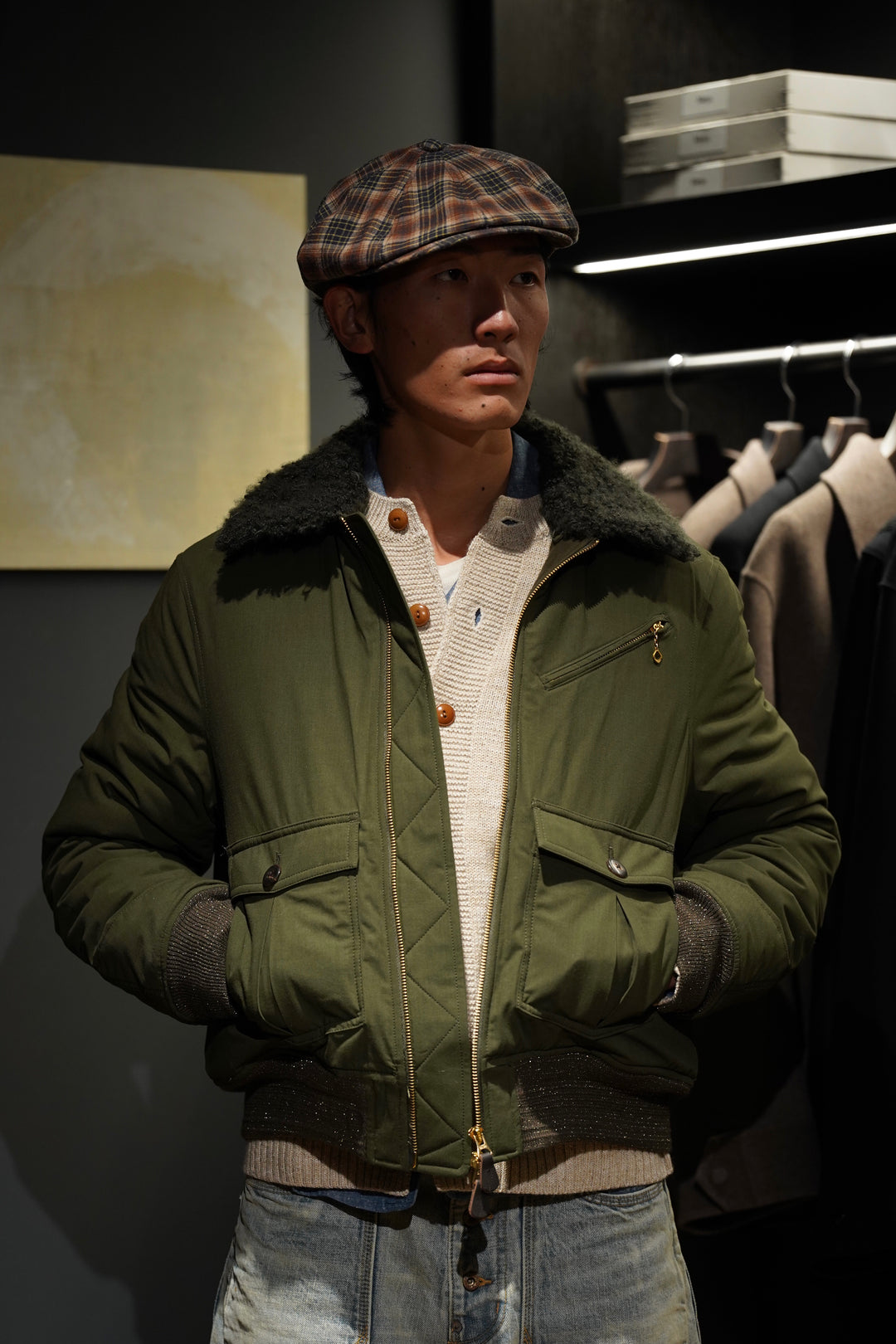 STEAF(スティーフ)のGLEAM FLIGHT JACKET(EARTH GREEN