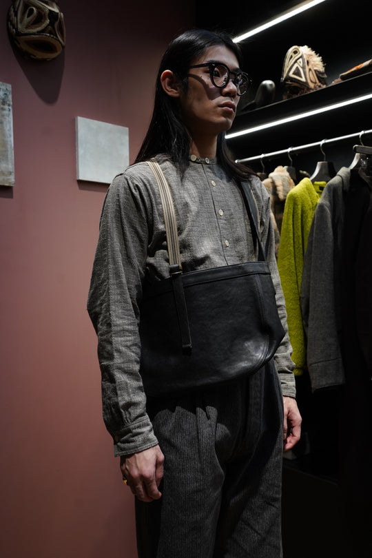 美品★Newsboy Bag - TAIGA TAKAHASHI Taiga Takahashi(タイガタカハシ)のNEWSBOY BAG SMALL(BLACK LEATHER