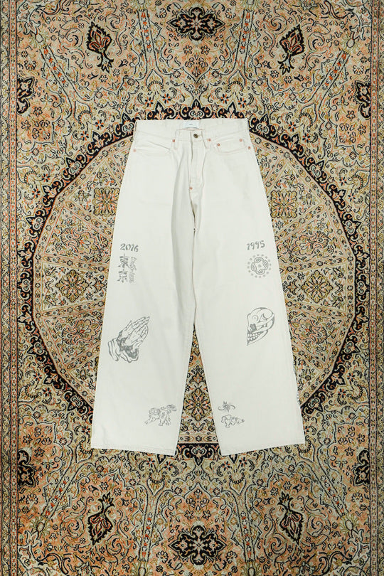 SUGARHILL(シュガーヒル)26SSのTATTOO FLASH PRINT MODERN DENIM WIDE