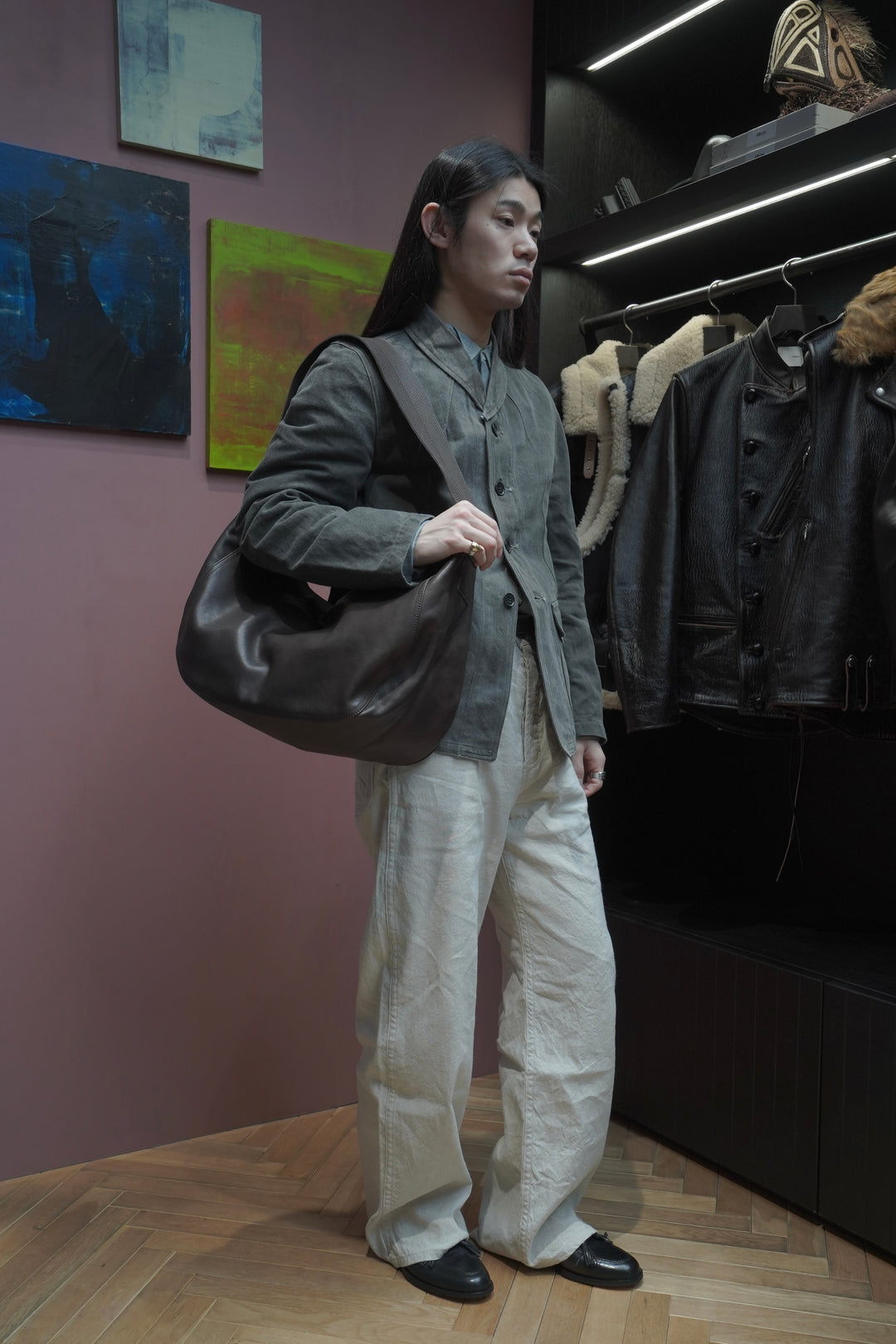 Taiga Takahashi(タイガタカハシ)2026SSのNEWSBOY BAG(BROWN LEATHER
