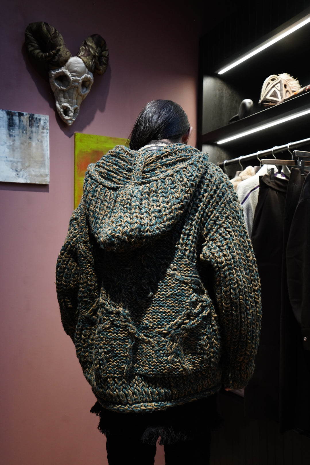 STEAF(スティーフ) 2024AWのSYMBIOSIS HAND KNIT BLOUSON (ASPHALT