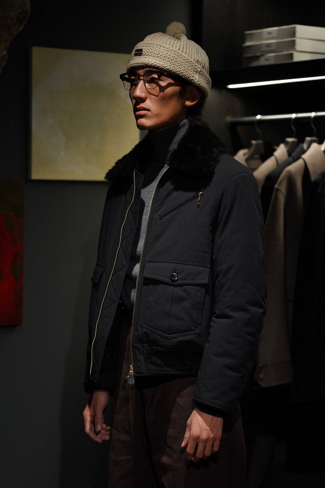 STEAF(スティーフ)のGLEAM FLIGHT JACKET(SPACE BLACK)(ジャケット)の