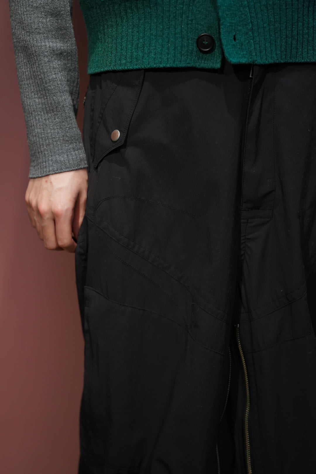 SUGARHILL(シュガーヒル)のPARACHUTE NYLON TROUSERS(BLACK)(ナイロン