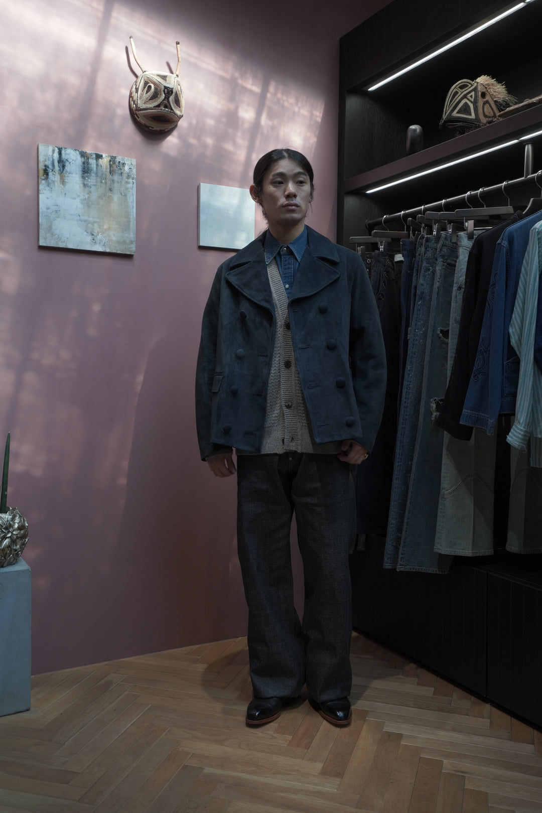SUGARHILL(シュガーヒル)25AWのSUEDE LEATHER BLOUSON(DARK NAVY