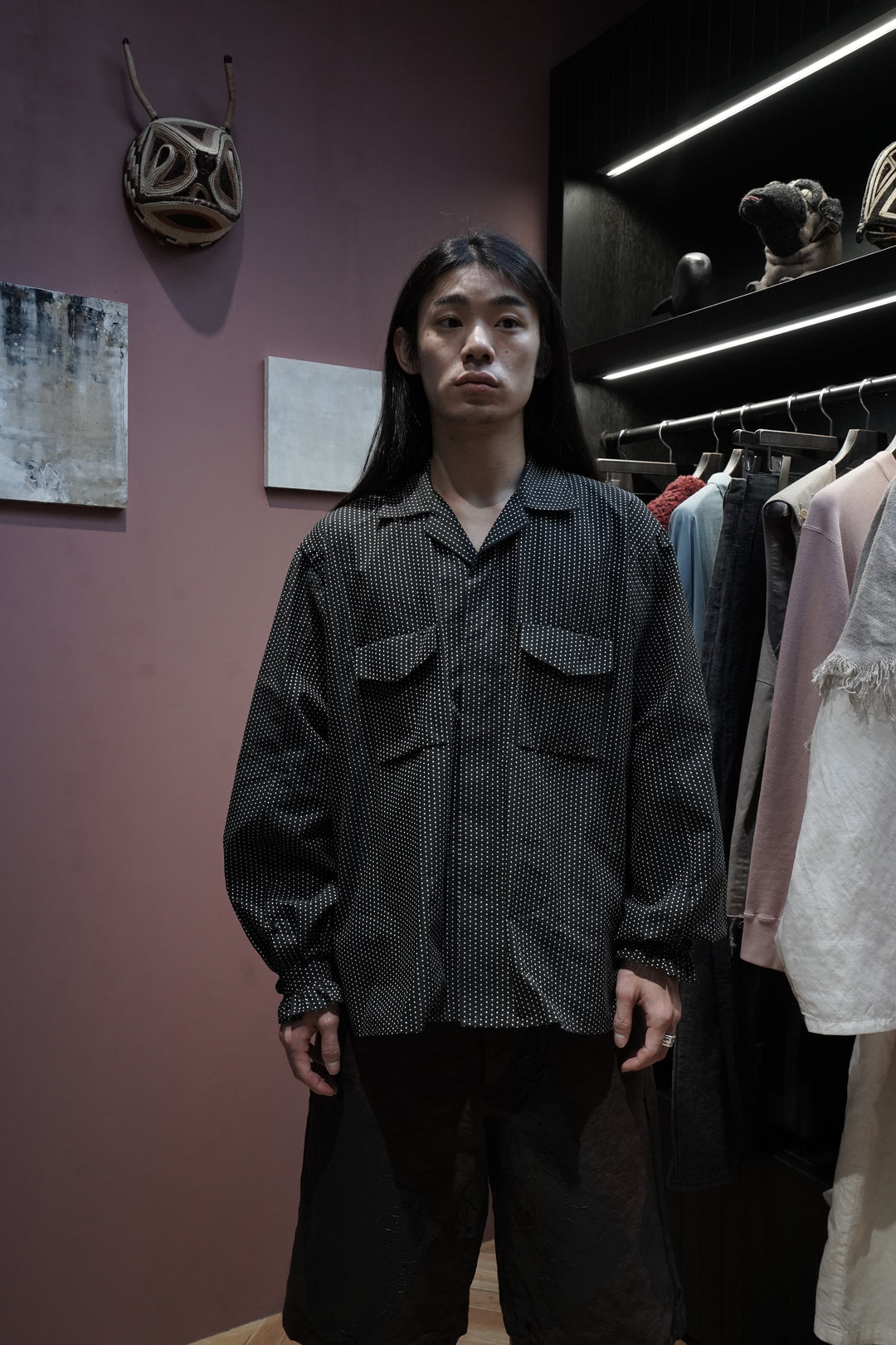 SARTO(サルト)25SSのOPEN COLLAR BLOUSE(BLACK/O.WHITE