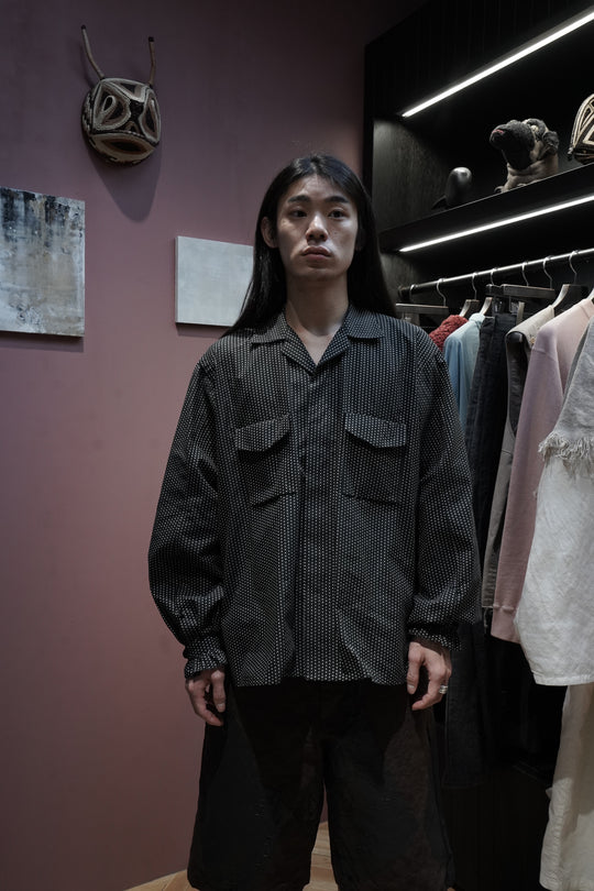 【SARTO】 \"OPEN COLLAR BLOUSE\" SARTO OPEN COLLAR BLOUSE BLACK/O.WHITE | CASANOVA&CO