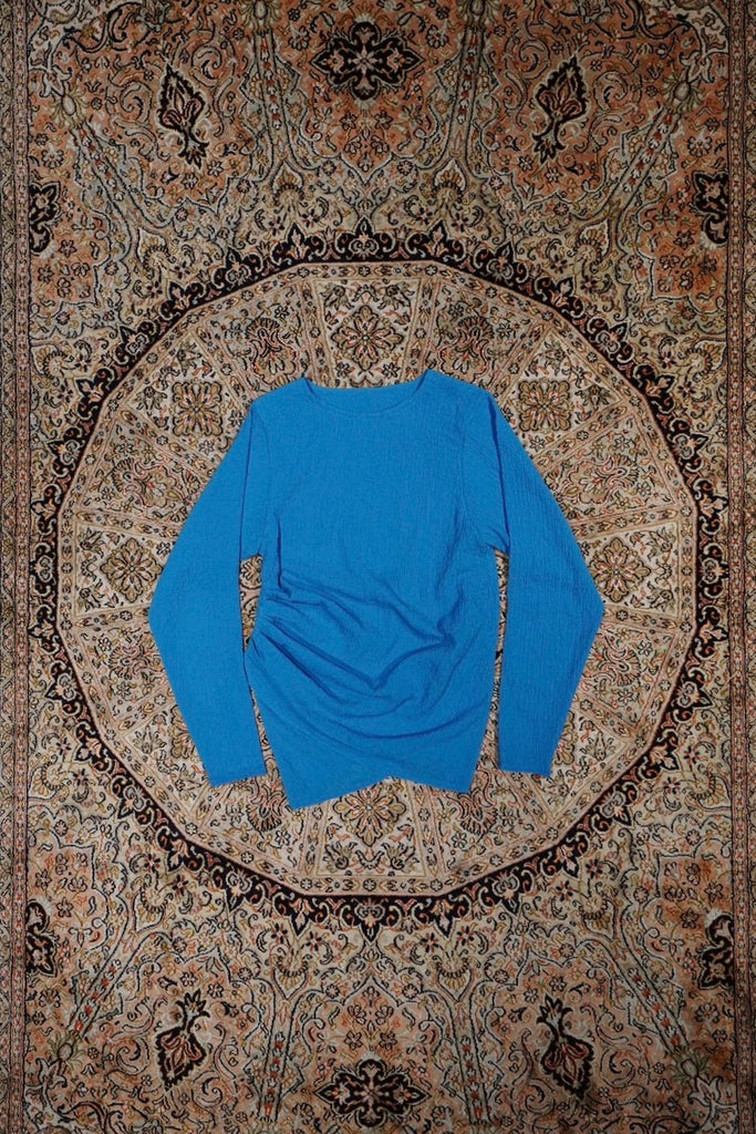 Omar Afridi(オマールアフリディ)25SSのAfridi DRAPED L/S TOP(BLUE