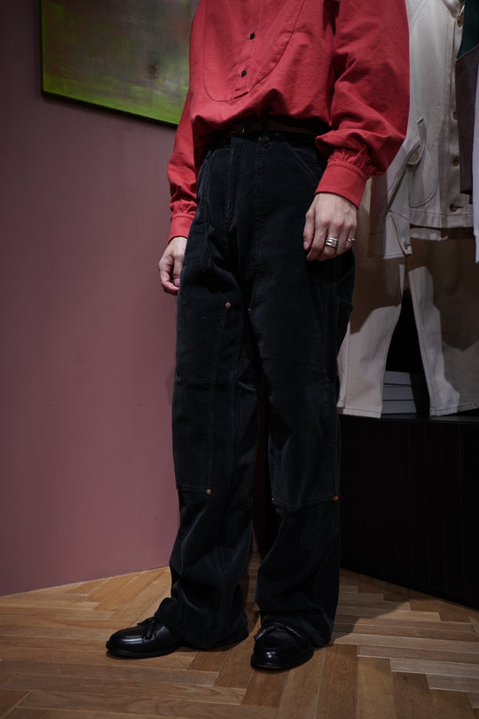 SUGARHILL(シュガーヒル)のCOURDUROY PAINTER TROUSERS(BLACK)(パンツ