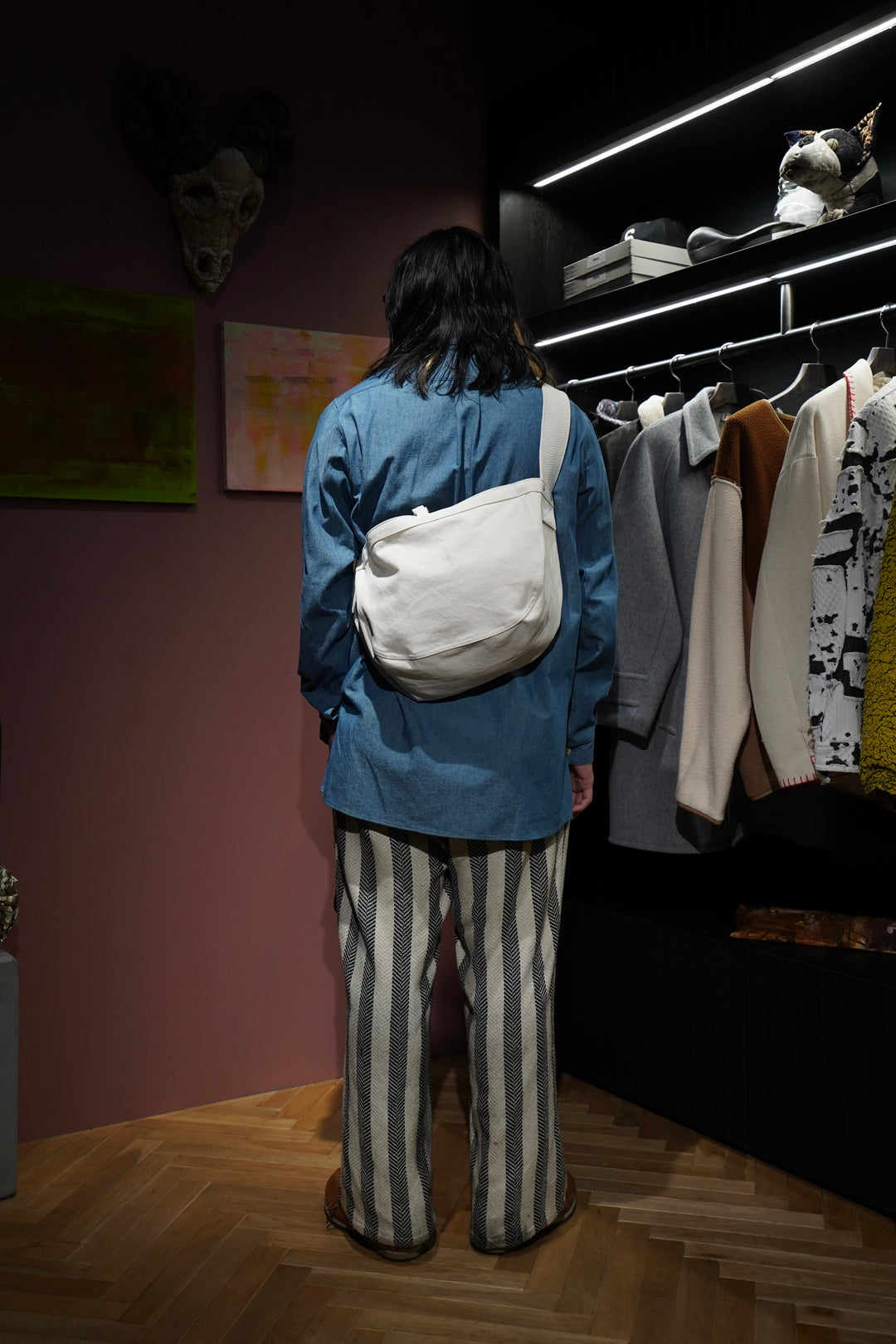 Taiga Takahashi(タイガタカハシ)のNEWSBOY BAG SMALL(IVORY