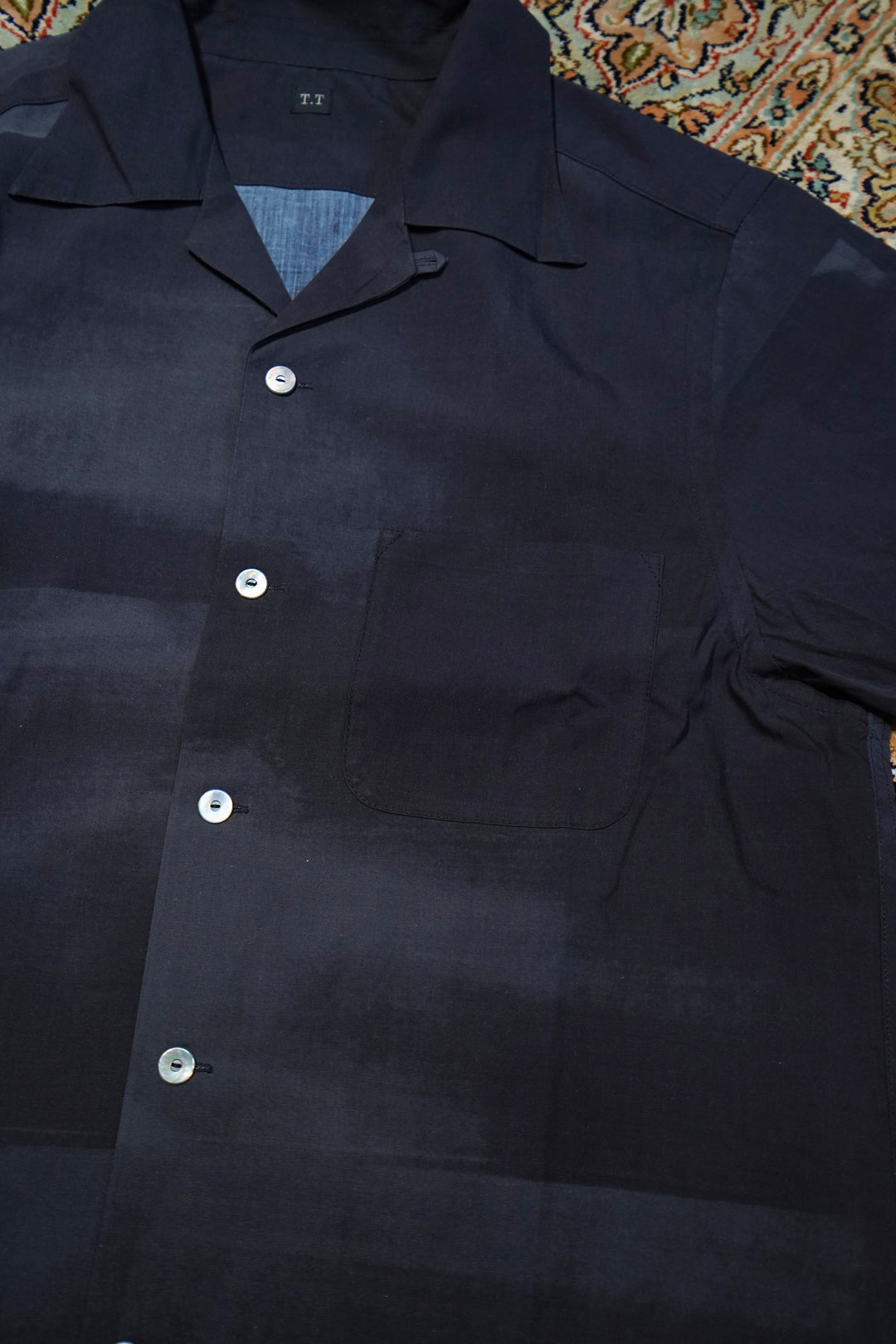 Taiga Takahashi(タイガタカハシ)のOPEN COLLAR SHIRT(KAMISOE PRONT