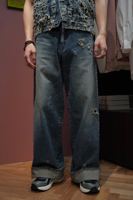 パンツ FADED MODERN DENIM WIDE TROUSERS SUGARHILL(シュガーヒル)のFADED MODERN DENIM WIDE TROUSERS
