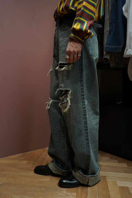 SUGARHILL(シュガーヒル)2025MIDSのDAMAGED MODERN DENIM PANTS WIDE