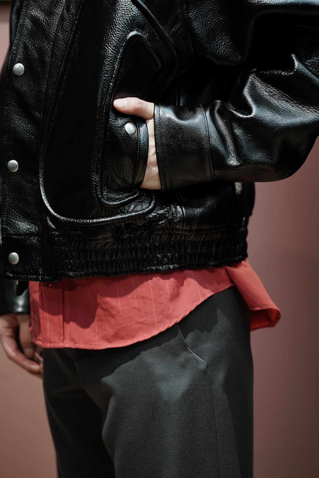 SUGARHILL(シュガーヒル)26SSのSHRINK BOMBER JACKET(BLACK SHRINK