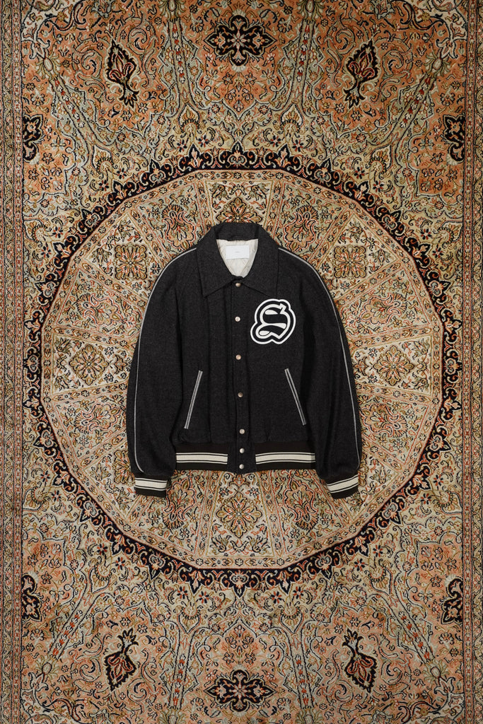 Melton Stadium Jacket (Heather Black) (Jacket) of Sugarhill