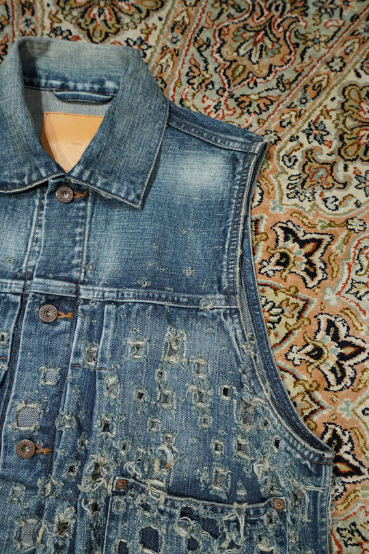 SUGARHILL(シュガーヒル)のCRASHED MODERN DENIM VEST(FADED