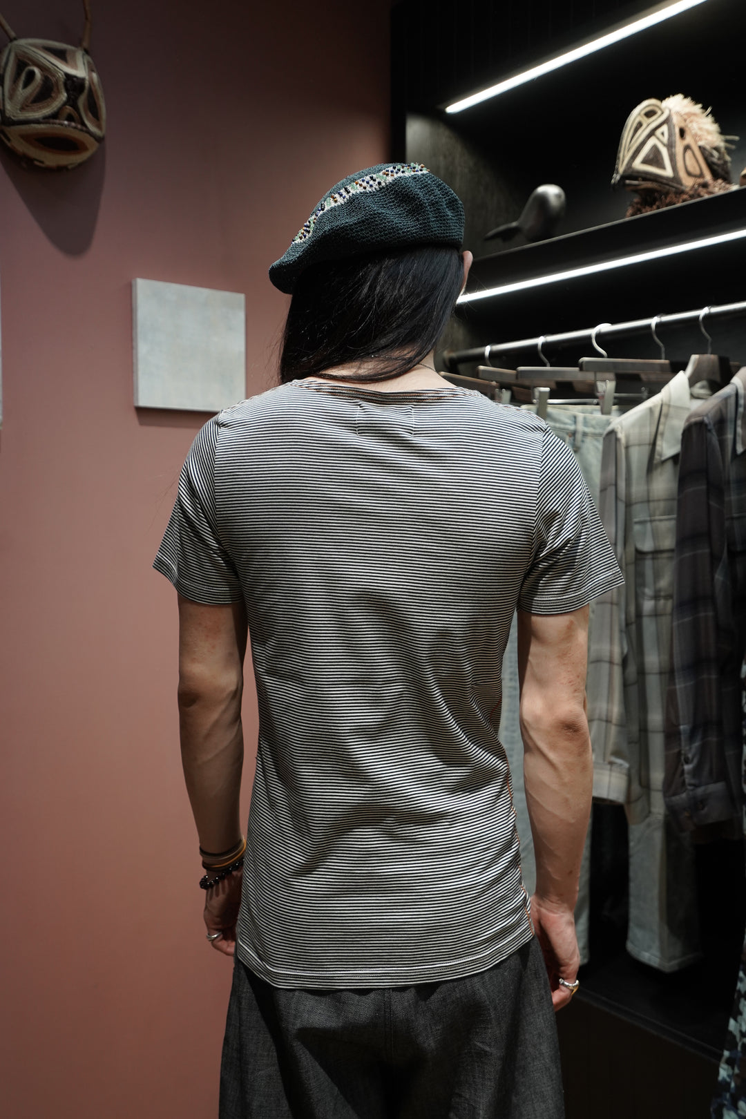 SUGARHILL(シュガーヒル)2025MIDSのSTRIPE TEE(BLACK X ECRU)(トップス