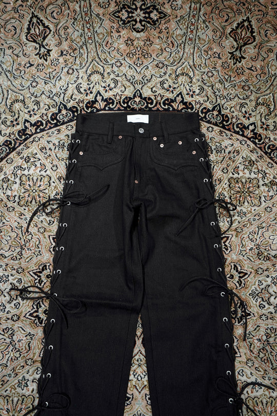 SUGARHILL(シュガーヒル)25AWのTWISTED HEATHER DENIM PANTS(RED x