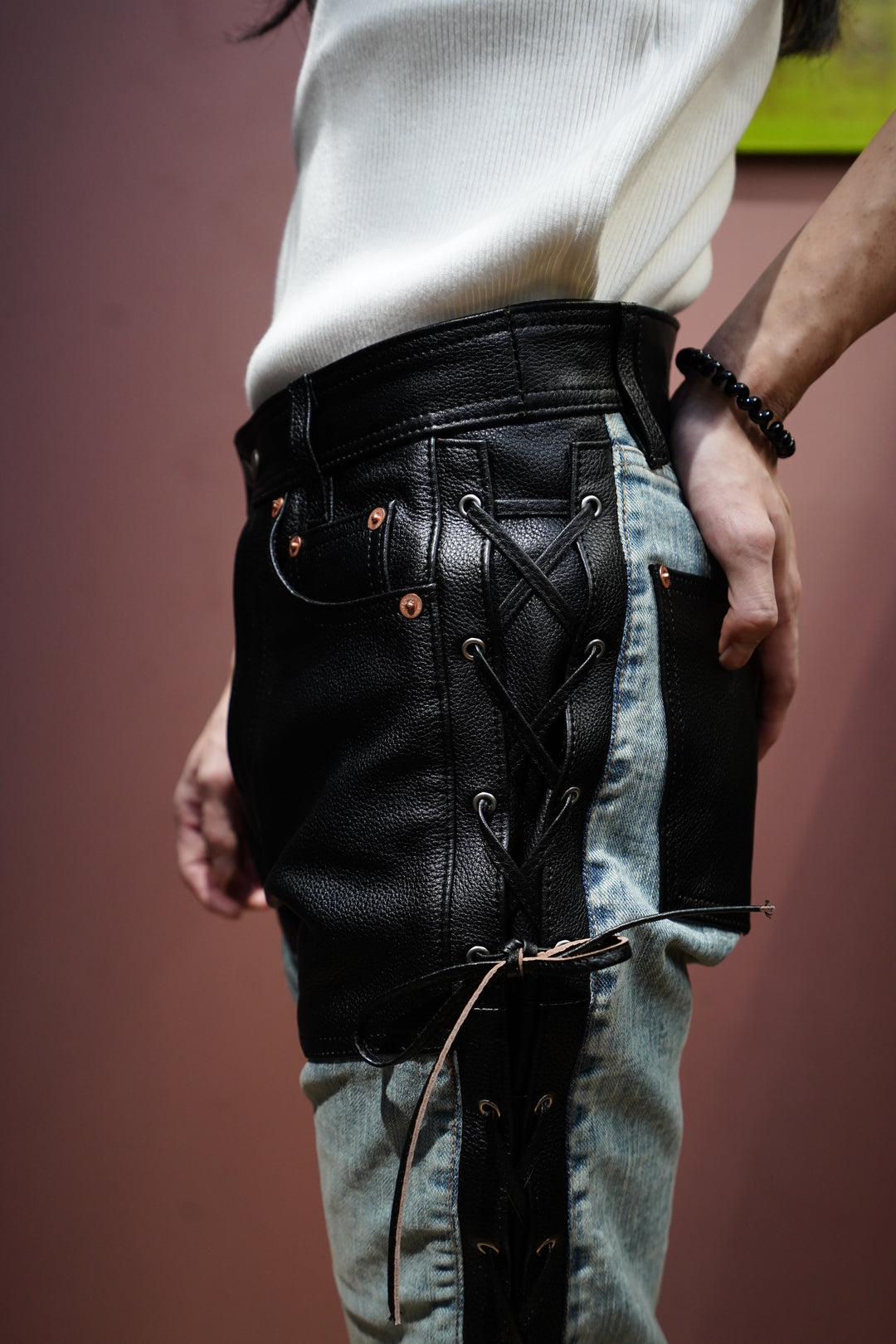 SUGARHILL(シュガーヒル) 2025SSのSTRATUM LEATHER PANTS (BLACK